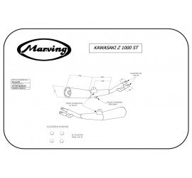 Scarico completo Marving per Kawasaki Z 1000 St