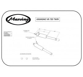Marving Complete Exhaust for Kawasaki Vn 750 Twin