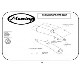 Scarico completo Marving per Kawasaki Gpz 750 R