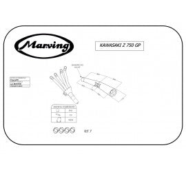 Marving Complete Exhaust for Kawasaki Z 750 Gp 1981