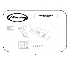 Scarico completo Marving per Kawasaki Z 750 Gp Uni-Trak