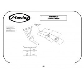 Scarico completo Marving per Kawasaki Z 400 F