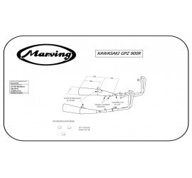 Scarico completo Marving per Kawasaki Gpz 750 R