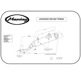 Scarico completo Marving per Kawasaki Klr 650 Tengai