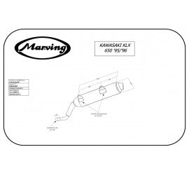 Scarico completo Marving per Kawasaki Klx 650 1995/1996