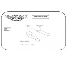 Scarico completo Marving per Kawasaki Z 450 Ltd 1985