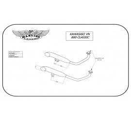 Scarico completo Marving per Kawasaki Vn 800 Classic 1995