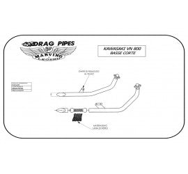 Scarico completo Marving per Kawasaki Vn 800 Classic 1995