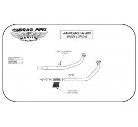 Scarico completo Marving per Kawasaki Vn 800 Classic 1995