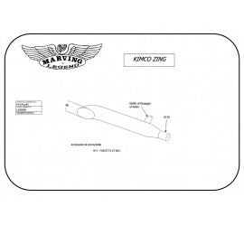 Marving Full Exhaust for Kymco Zing