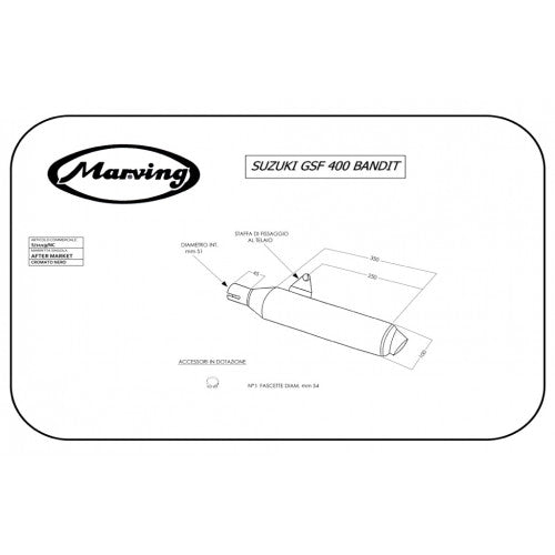 Marving Complete Exhaust for Suzuki Gsf 400 Bandit 1991-