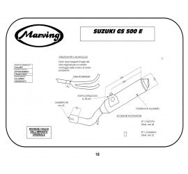 Marving Complete Exhaust for Suzuki Gs 500 E Twin Cylinder