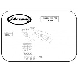 Marving Full Exhaust for Suzuki Gsx 750 Katana