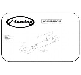 Marving Full Exhaust for Suzuki Dr 650 Se 1996