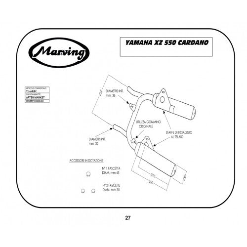 Scarico completo Marving per Yamaha Xz 550 Cardano