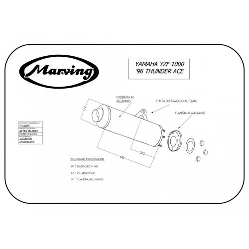 Scarico completo Marving per Yamaha Fzr 1000 Thunder Ace