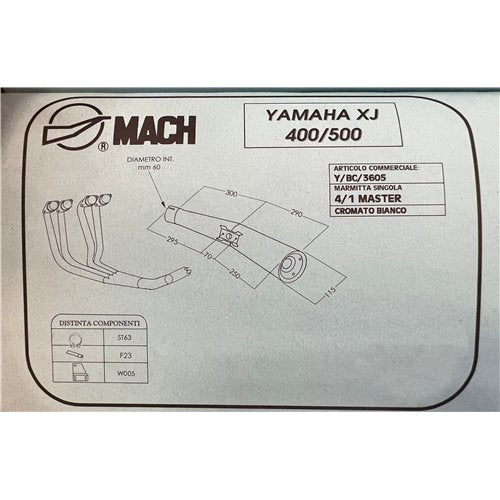 Scarico completo Marving per Yamaha Xj 400 1980