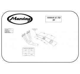 Scarico completo Marving per Yamaha Xj 750 1984/1989