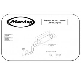 Scarico completo Marving per Yamaha Xt 600 Tenerè 1983/1989