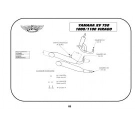 Scarico completo Marving per Yamaha Xv 1000 Virago