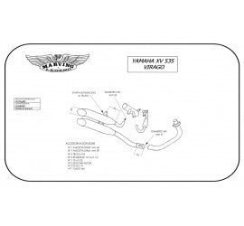 Scarico completo Marving per Yamaha Xv 535 Virago