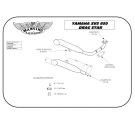 Scarico completo Marving per Yamaha Xvs 650 Drag Star