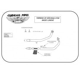 Scarico completo Marving per Yamaha Xvs 650 Drag Star