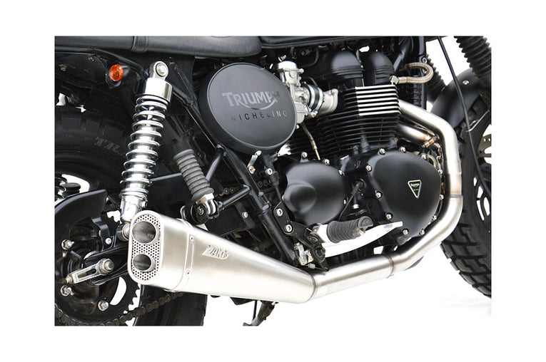 Zard Complete Exhaust for Bonneville T100 01-16 "Short Low Mount"